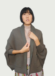 Everyday Cape Cardigan - Khaki