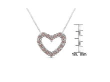 Load image into Gallery viewer, 14K White Gold 1/4 cttw Natural Pink Diamond Heart Pendant Necklace