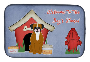 14 in x 21 in Dog House Collection Flashy Fawn Boxer Dish Drying Mat