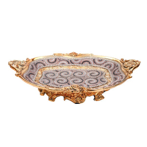 YS9233J7R 4.5 x 11.6 x 17.5 in. Ambrose Gold Plated Crystal Embellished Ceramic Plate