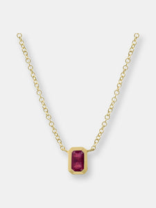 Mixed Shapes Gemstone Bezel Pendant Necklace