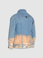 Load image into Gallery viewer, Longer Light Wash Denim Jacket with Rose Gold Foil