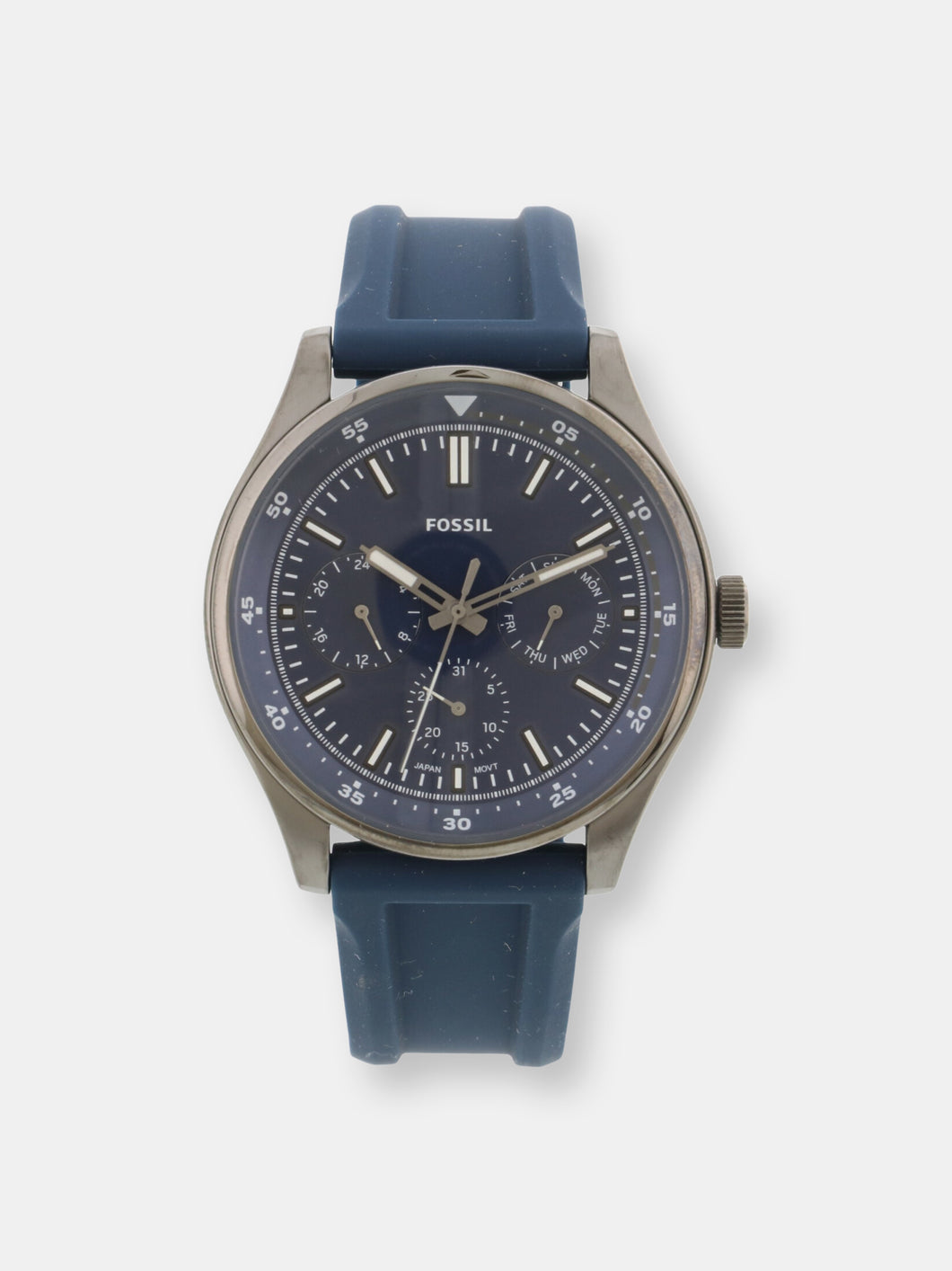 Fossil Men's Belmar Multifunction FS5577 Silver Silicone Japanese Quartz Fashion Watch