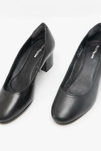 Ladies/Womens Anna Leather Court Shoe - Black