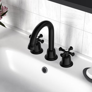 Widespread Bathroom Faucet with Drain Kit Included in Brushed Nickel
