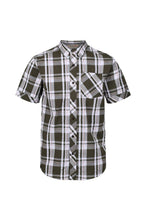Load image into Gallery viewer, Mens Deakin III Short Sleeve Checked Shirt - White/Grape Leaf