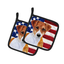 Load image into Gallery viewer, Jack Russell Terrier Patriotic Pair of Pot Holders