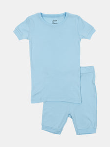 Kids Short Sleeve Classic Solid Color Pajamas