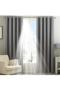 Riva Home Eclipse Blackout Eyelet Curtains (Silver) (46 x 54in (117 x 137cm))
