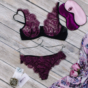 Lace Strap Purple Bikini Panty