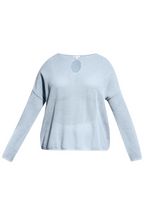 Load image into Gallery viewer, Cotton/Cashmere Mesh Keyhole Boat Neck Sweater
