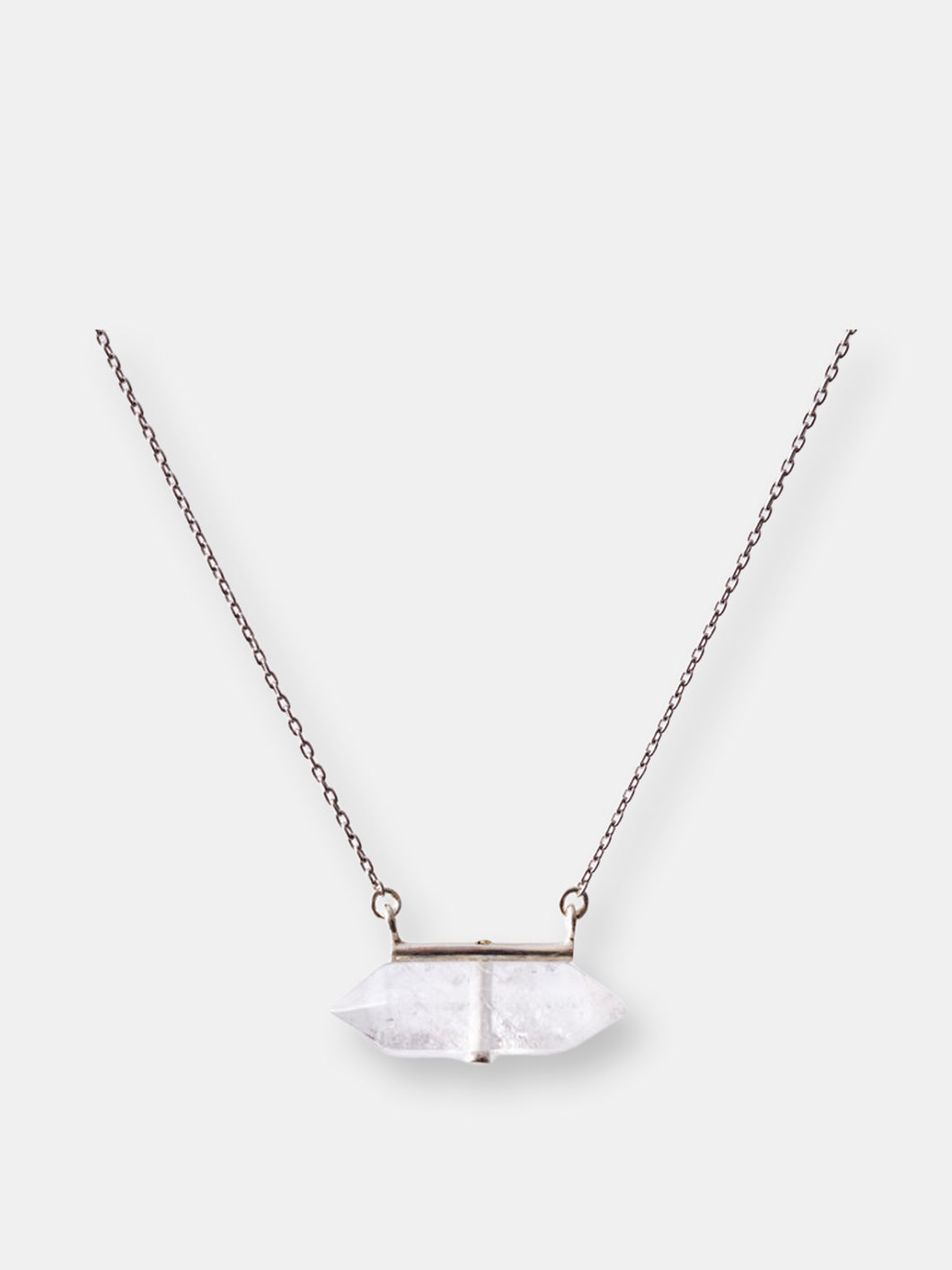 Clear Quartz Horizon Necklace - Silver