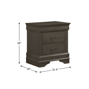 Renly 2-Drawer Stained Gray Nightstand