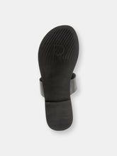 Load image into Gallery viewer, Leona Black Thong Flat Sandals