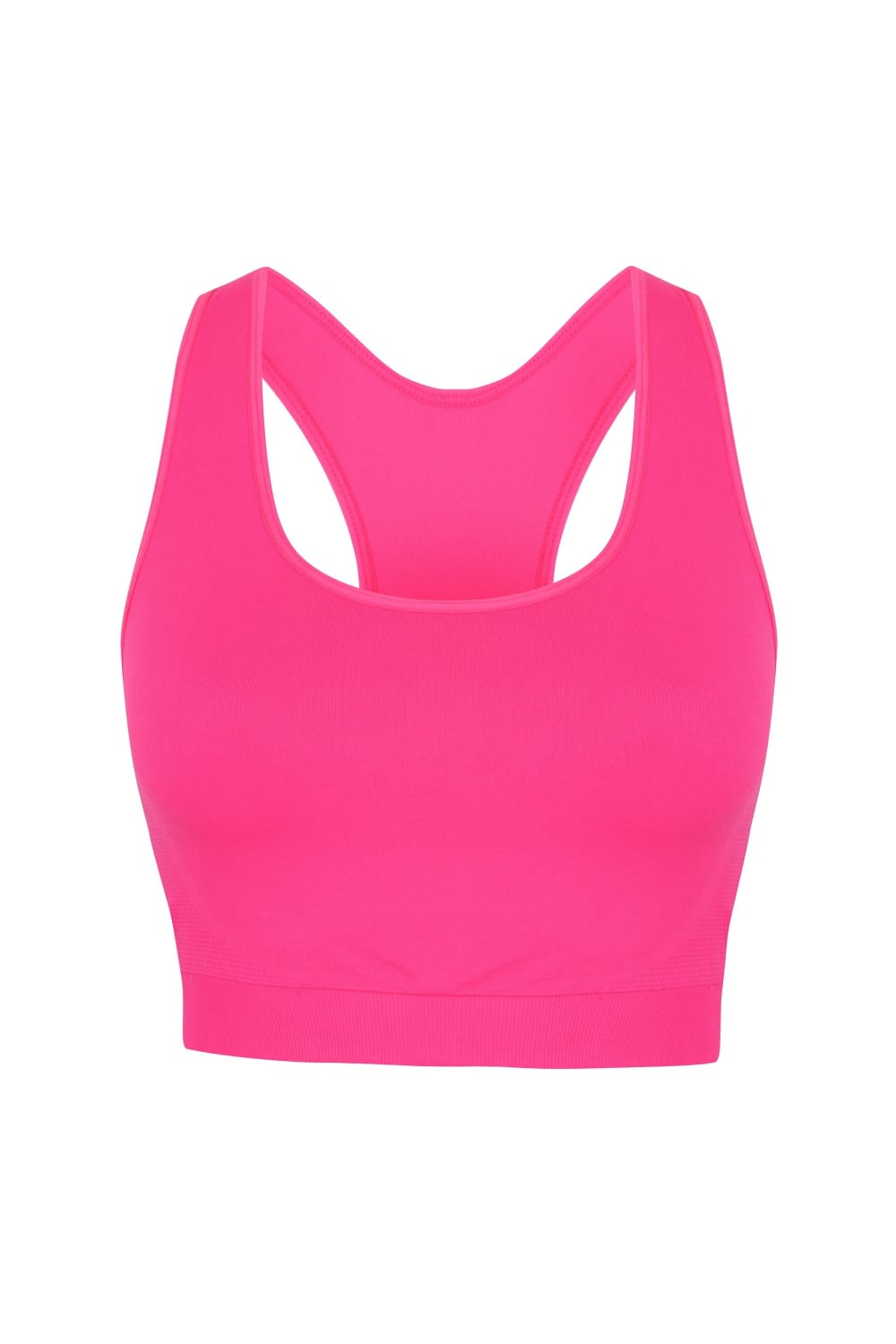 Skinni Fit Womens/Ladies Workout Cropped Top (Neon Pink)