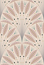Load image into Gallery viewer, Eco-Friendly Art Deco Leaf Fan Wallpaper