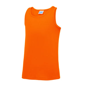 AWDis Just Cool Childrens/Kids Plain Sleeveless Vest Top (Electric Orange)