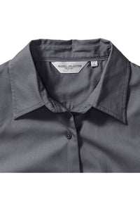 Russell Collection Womens/Ladies Short Sleeve Classic Twill Shirt (Zinc)