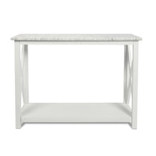 Load image into Gallery viewer, Agatha 39&quot; Rectangular Italian Carrara White Marble Console Table With White Color Solid Wood