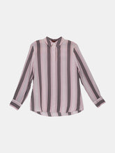 Load image into Gallery viewer, Altuzarra Women&#39;s Rosewater Multi Stripe Sheer Striped Silk Blouse Casual Button-Down Shirt