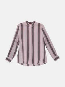 Altuzarra Women's Rosewater Multi Stripe Sheer Striped Silk Blouse Casual Button-Down Shirt