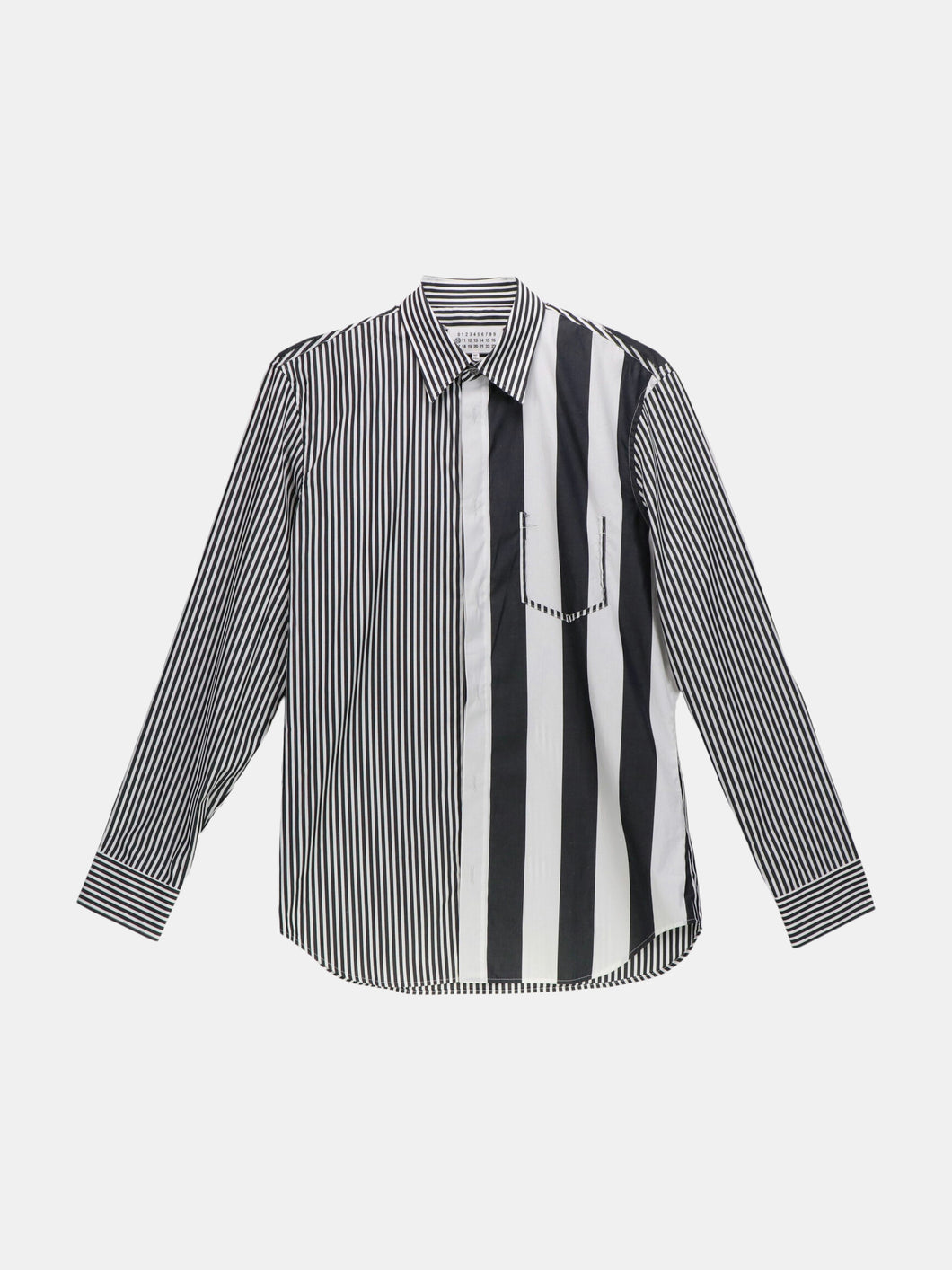 Maison Margiela Men's Black / White Multi Striped Dress Shirt Casual Button-Down - XXL