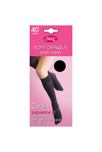 Load image into Gallery viewer, Silky Womens/Ladies Opaque 40 Denier Knee Highs (2 Pairs)