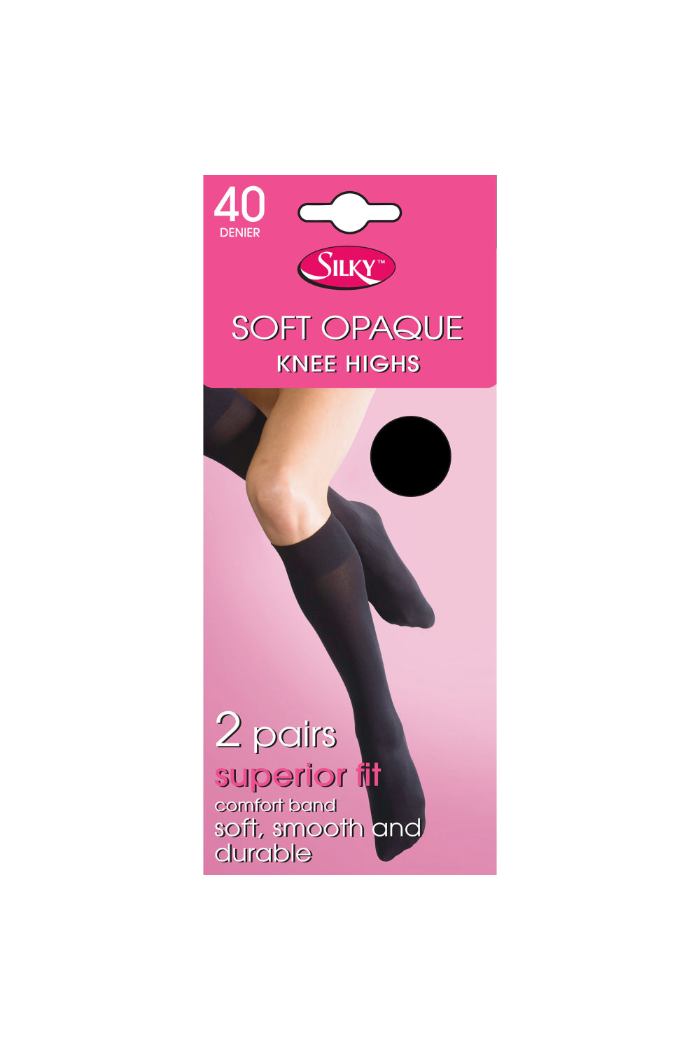 Silky Womens/Ladies Opaque 40 Denier Knee Highs (2 Pairs)