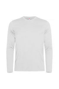 Clique Mens Basic Active Long-Sleeved T-Shirt (White)