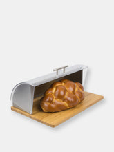 Load image into Gallery viewer, Bread Box with Wood Base and Acrylic Lid, Natural