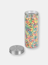 Load image into Gallery viewer, X-Large 67oz. Round Glass Canister with Air-Tight Stainless Steel Twist Top Lid, Clear