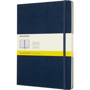Moleskine Classic XL Hard Cover Squared Notebook (Sapphire Blue) (One Size)