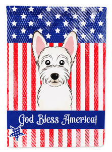American Flag And Westie Garden Flag 2-Sided 2-Ply
