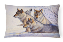 Load image into Gallery viewer, 12 in x 16 in  Outdoor Throw Pillow Wolves by Mollie Field Canvas Fabric Decorative Pillow