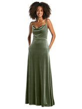 Load image into Gallery viewer, Cowl-Neck Velvet Maxi Dress with Pockets - 1541