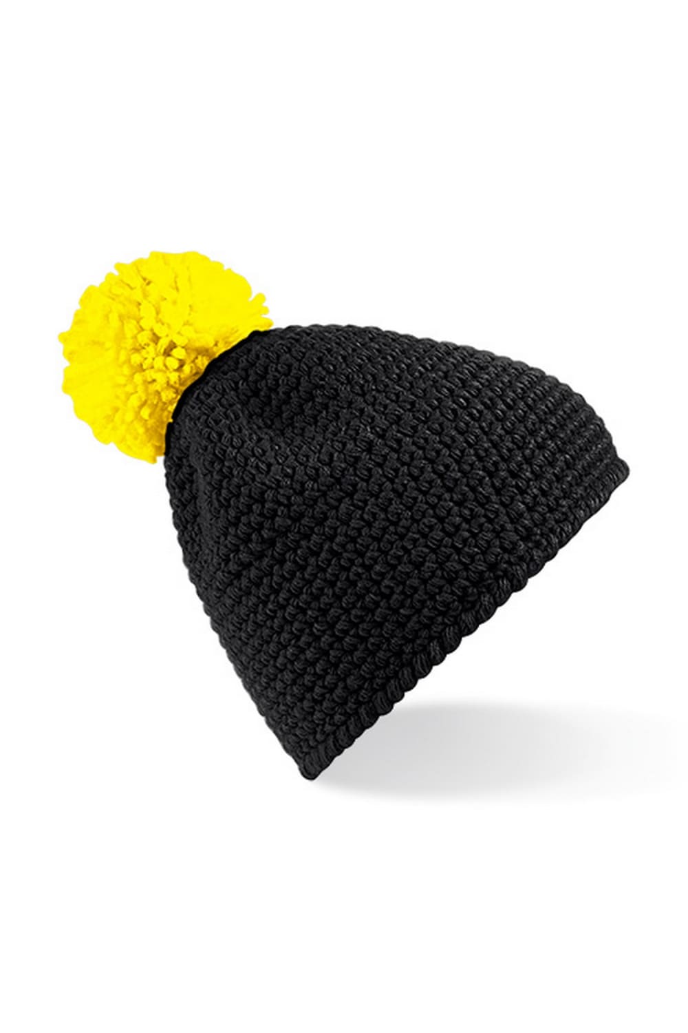 Unisex Slopeside Winter Beanie Bobble Hat - Black/Yellow