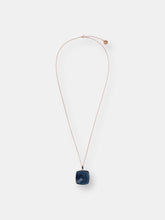 Load image into Gallery viewer, Natural Stone Squared Pendant Necklace With Pave