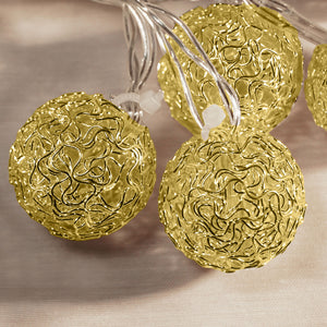 Battery Operated String Lights with 20 Gold Balls