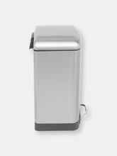 Load image into Gallery viewer, Michael Graves Design Soft Close 12 Liter Step On Stainless Steel Waste Bin, Silver
