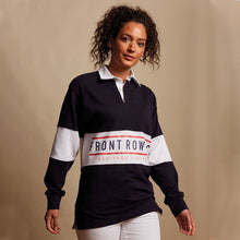 Load image into Gallery viewer, Front Row Adults Unisex Panelled Tag Free Rugby Shirt (Navy/White)