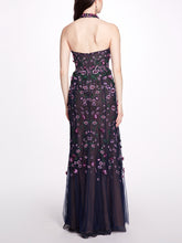 Load image into Gallery viewer, 3D Floral Appliqué Halter Gown