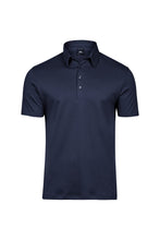 Load image into Gallery viewer, Tee Jays Mens Pima Cotton Interlock Polo Shirt (Navy)