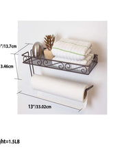 Load image into Gallery viewer, Scroll Collection Wall Mounted Paper Towel Holder with Basket, Bronze