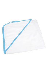 A&R Towels Baby/Toddler Babiezz All-over Sublimation Hooded Towel (White/ Light Blue) (One Size)