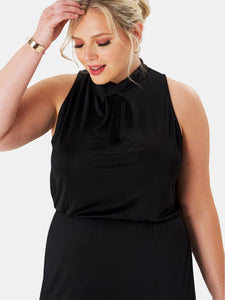 Victoria Dress in Luxe Jersey Black (Curve)