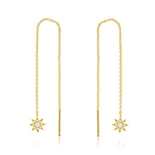 Load image into Gallery viewer, Ingrid Star Gold Threader Earrings