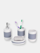 Load image into Gallery viewer, 4 Piece Bath Accessory Set with Rubber Grip