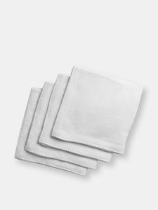 100% European Flax Linen Napkins With Merrow Edge Stitching (Set of 4)