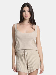 Cotton/Cashmere Ribbed Shorts