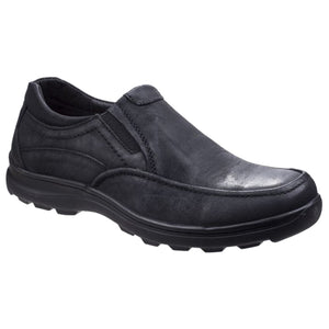Mens Goa Leather Slip-On Shoes - Black